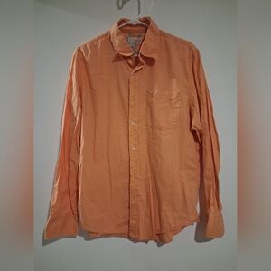 American Eagle Outfitters Men's Casual Orange Button Down Shirt